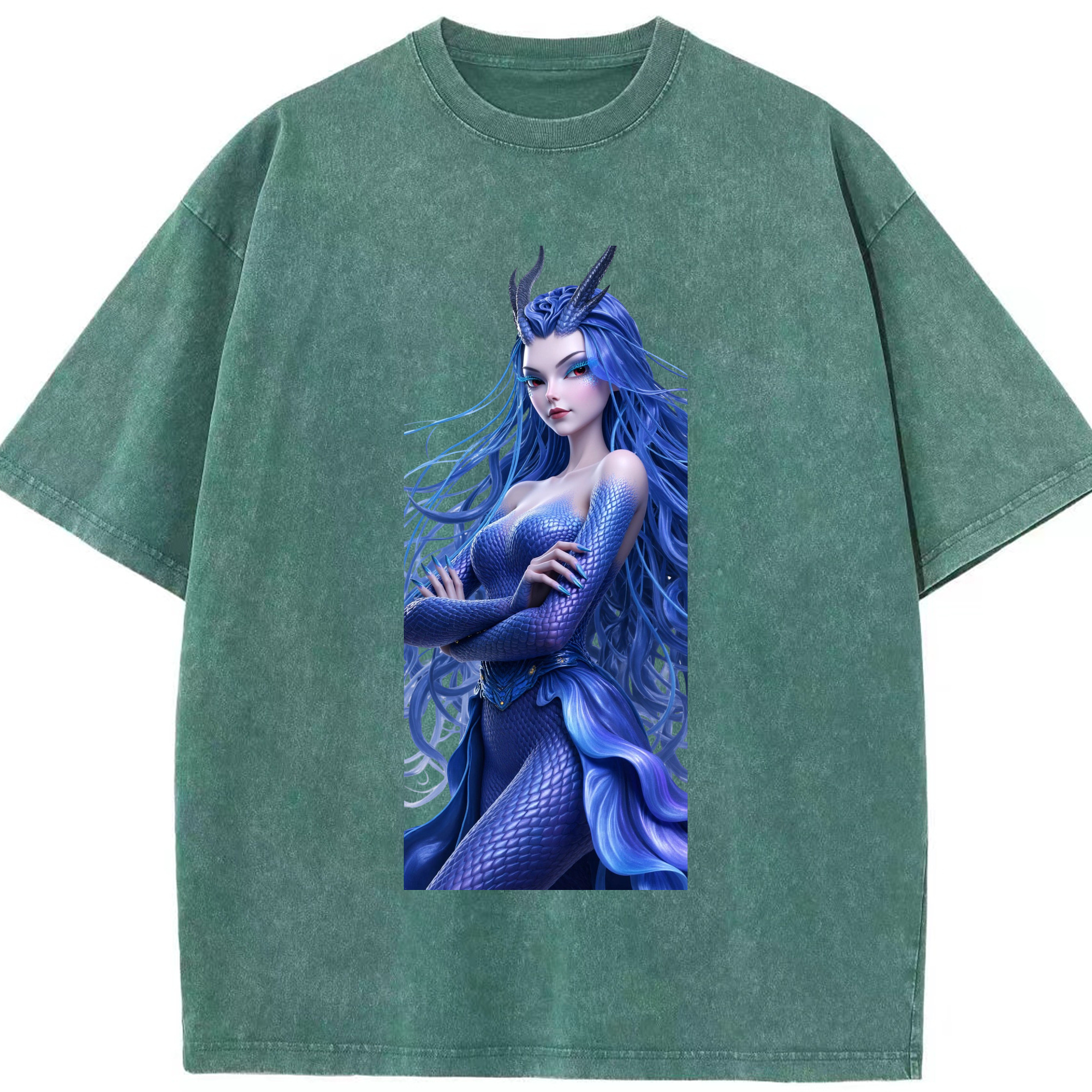 （画像用） Ne Zha 2 ナタ 魔童の大暴れ 綿100% ヴィンテージ風 半袖Tシャツ（フロントプリント）